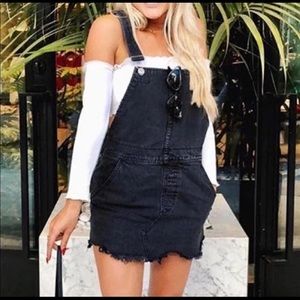 Gray free people overalls minidress